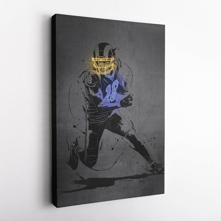 Cooper Kupp Neon Canvas Art | Modern Wall Decor for Rams Fans - CanvasNeon