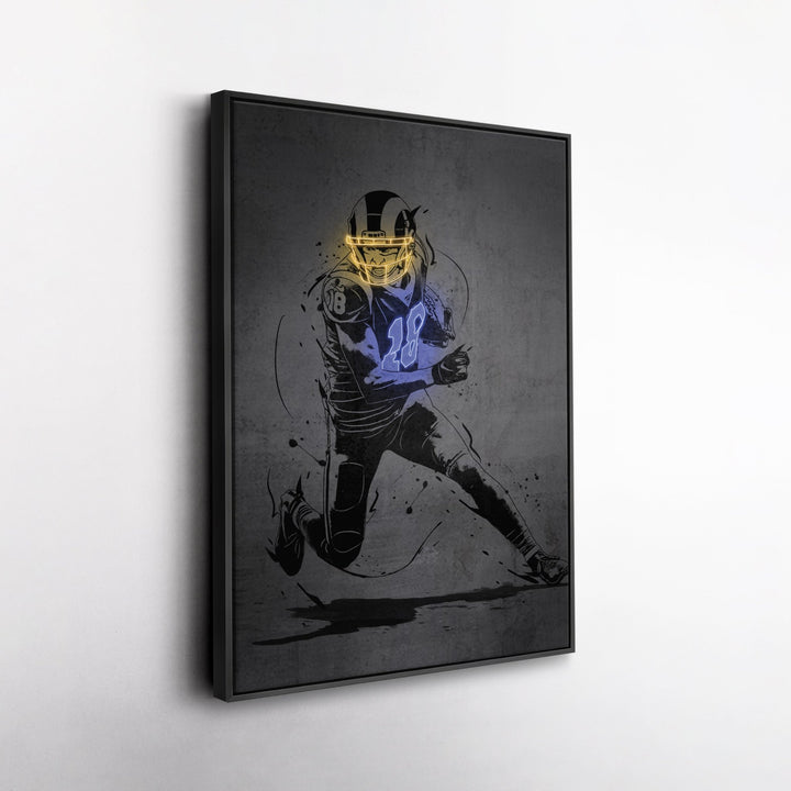 Cooper Kupp Neon Canvas Art | Modern Wall Decor for Rams Fans - CanvasNeon
