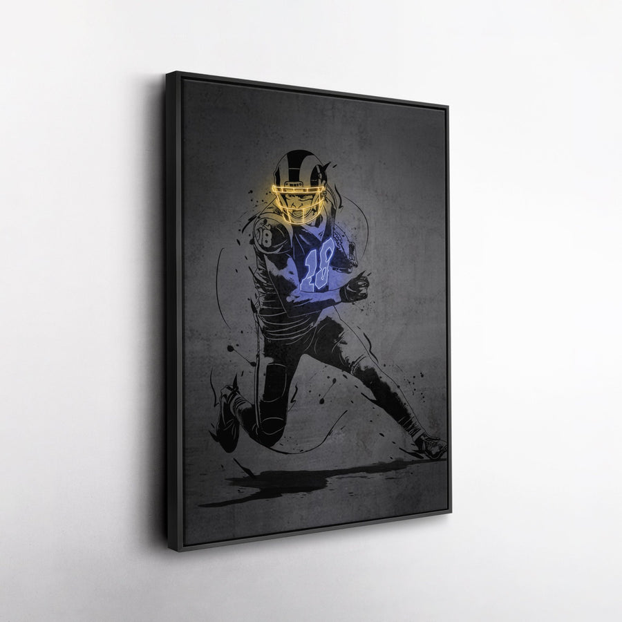 Cooper Kupp Neon Canvas Art | Modern Wall Decor for Rams Fans - CanvasNeon