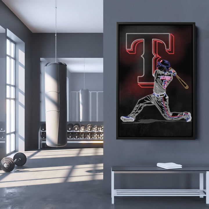 Corey Seager Neon Canvas Art | Rangers Wall Decor - CanvasNeon