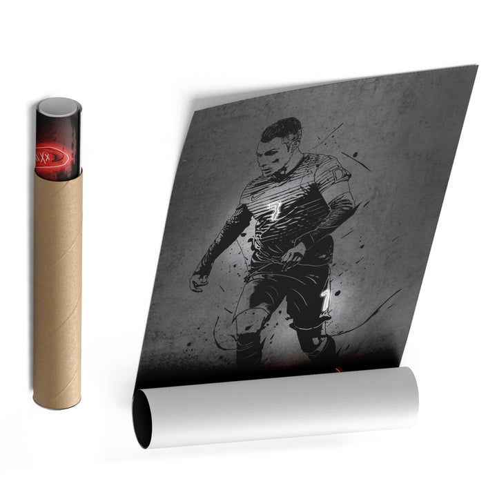 Cristiano Ronaldo Neon Canvas Art | Modern Wall Decor for Soccer Fans - CanvasNeon