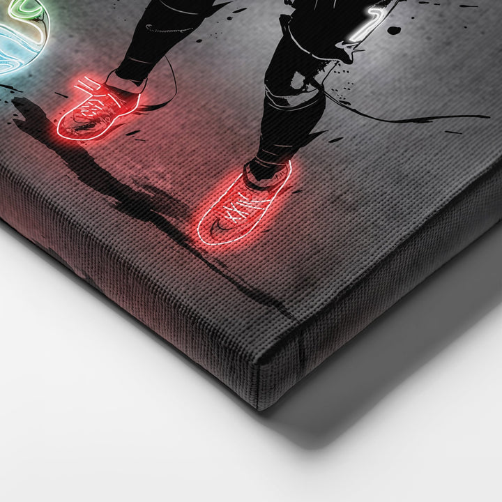 Cristiano Ronaldo Neon Canvas Art | Modern Wall Decor for Soccer Fans - CanvasNeon