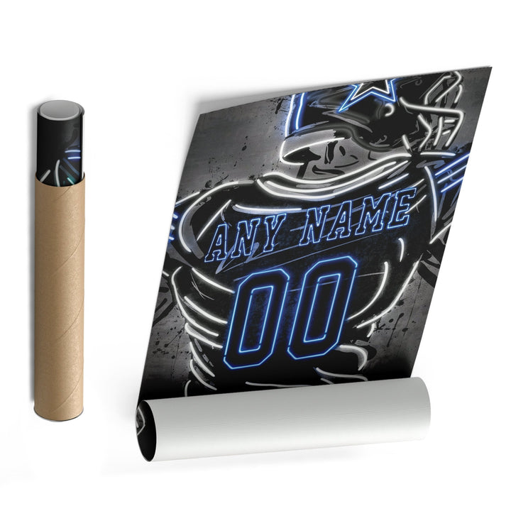 Dallas Cowboys Custom Jersey Canvas | Neon Wall Art - CanvasNeon