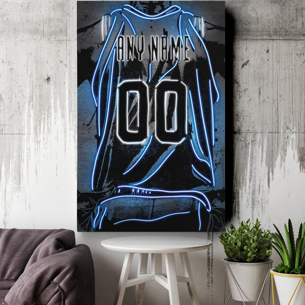 Dallas Mavericks Custom Jersey Canvas | Neon Wall Art - CanvasNeon