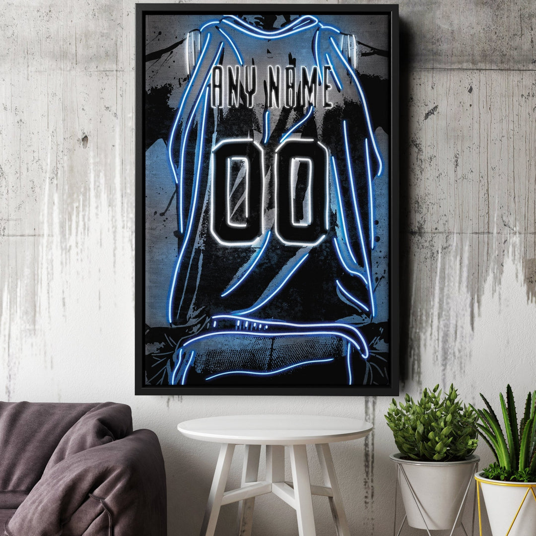 Dallas Mavericks Custom Jersey Canvas | Neon Wall Art - CanvasNeon