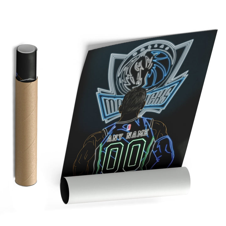 Dallas Mavericks Personalized Jersey Canvas | Neon Wall Art - CanvasNeon