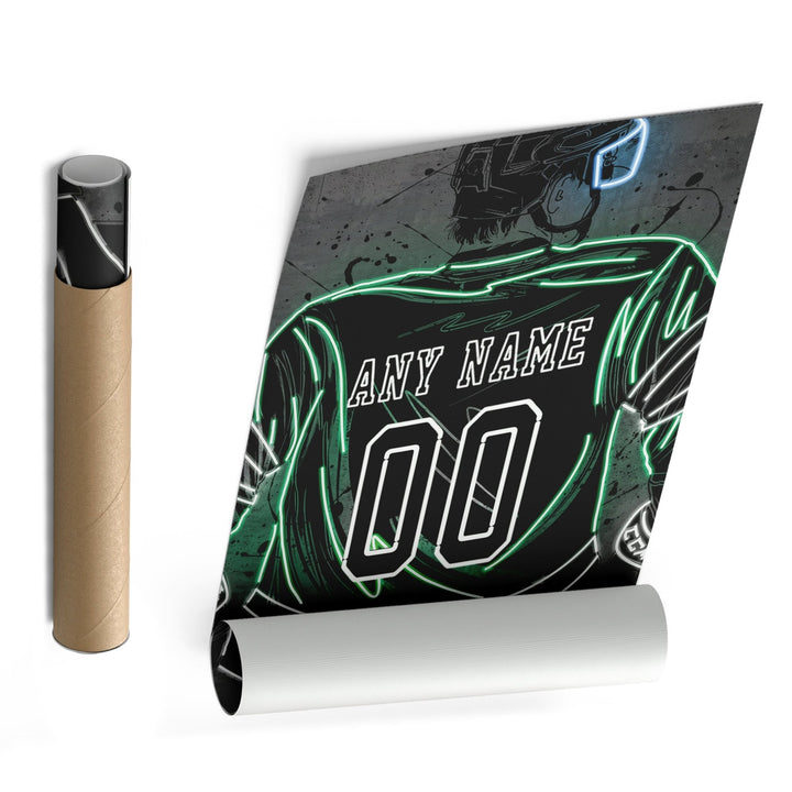 Dallas Stars Custom Jersey Canvas | Neon Wall Art - CanvasNeon