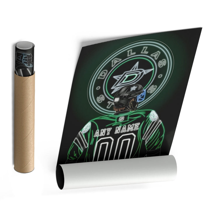 Dallas Stars Personalized Jersey Canvas | Neon Wall Art - CanvasNeon