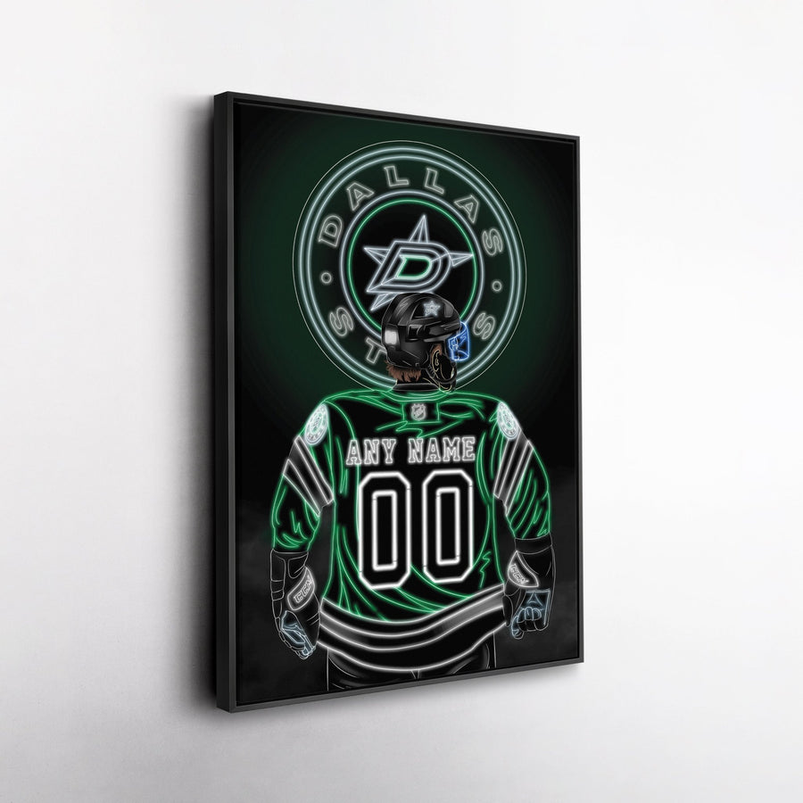 Dallas Stars Personalized Jersey Canvas | Neon Wall Art - CanvasNeon