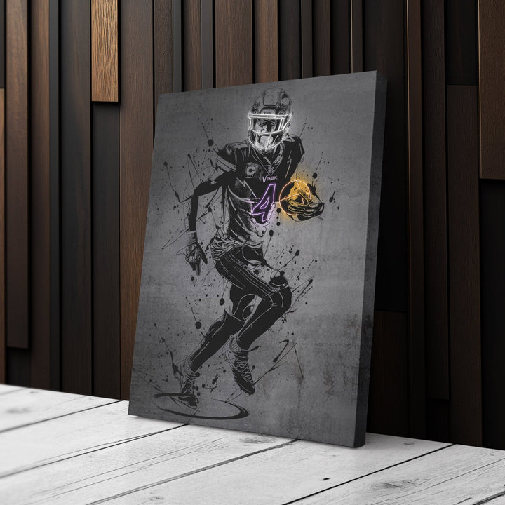 Dalvin Cook Neon Canvas Art | Modern Wall Decor for Vikings Fans - CanvasNeon