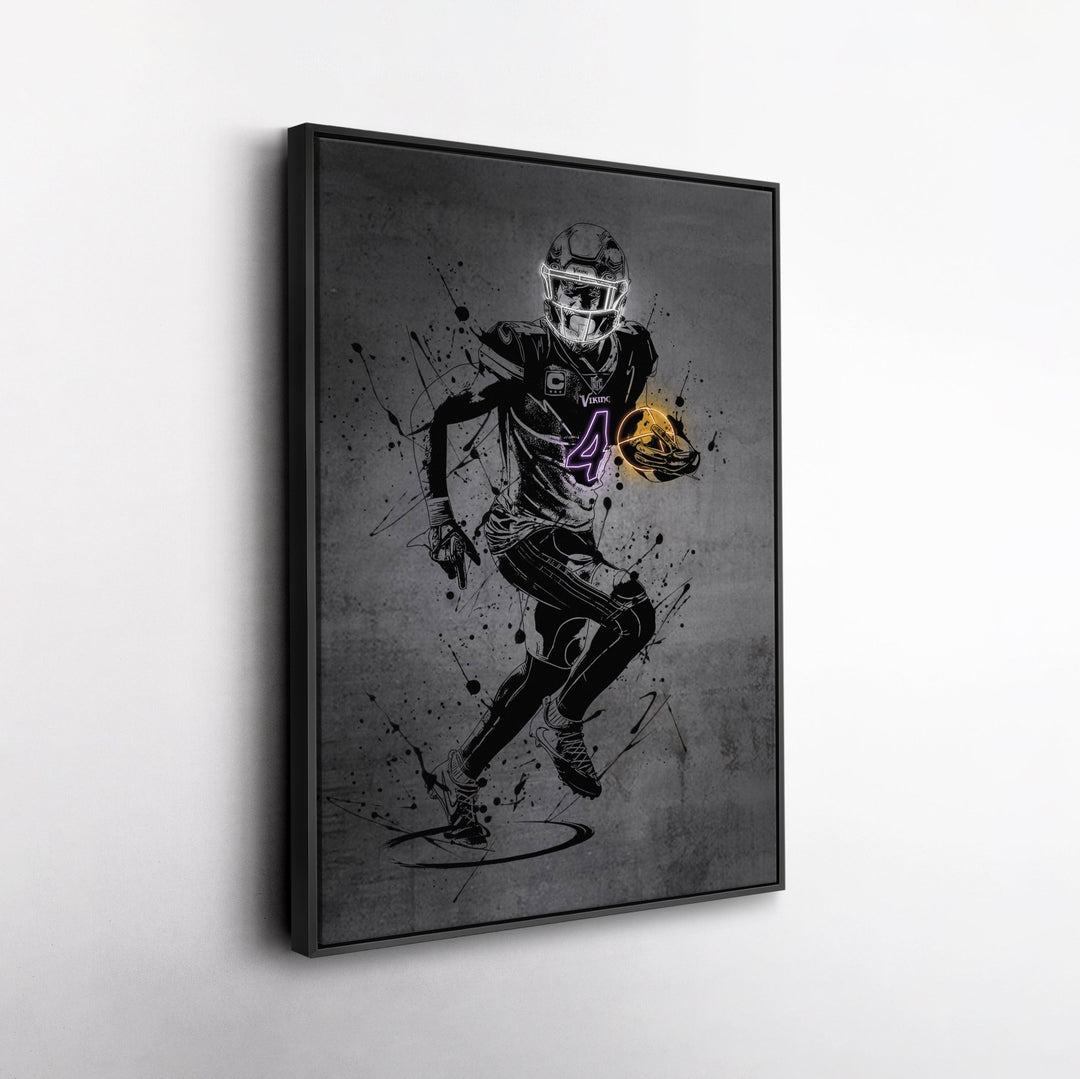 Dalvin Cook Neon Canvas Art | Modern Wall Decor for Vikings Fans - CanvasNeon
