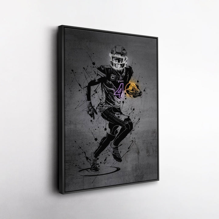 Dalvin Cook Neon Canvas Art | Modern Wall Decor for Vikings Fans - CanvasNeon