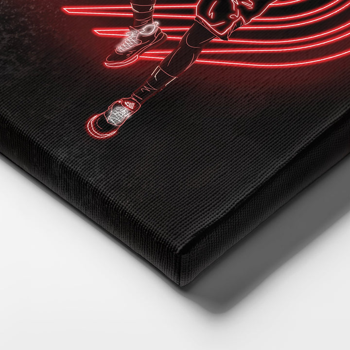 Damian Lillard Neon Canvas Art | Blazers Wall Decor - CanvasNeon