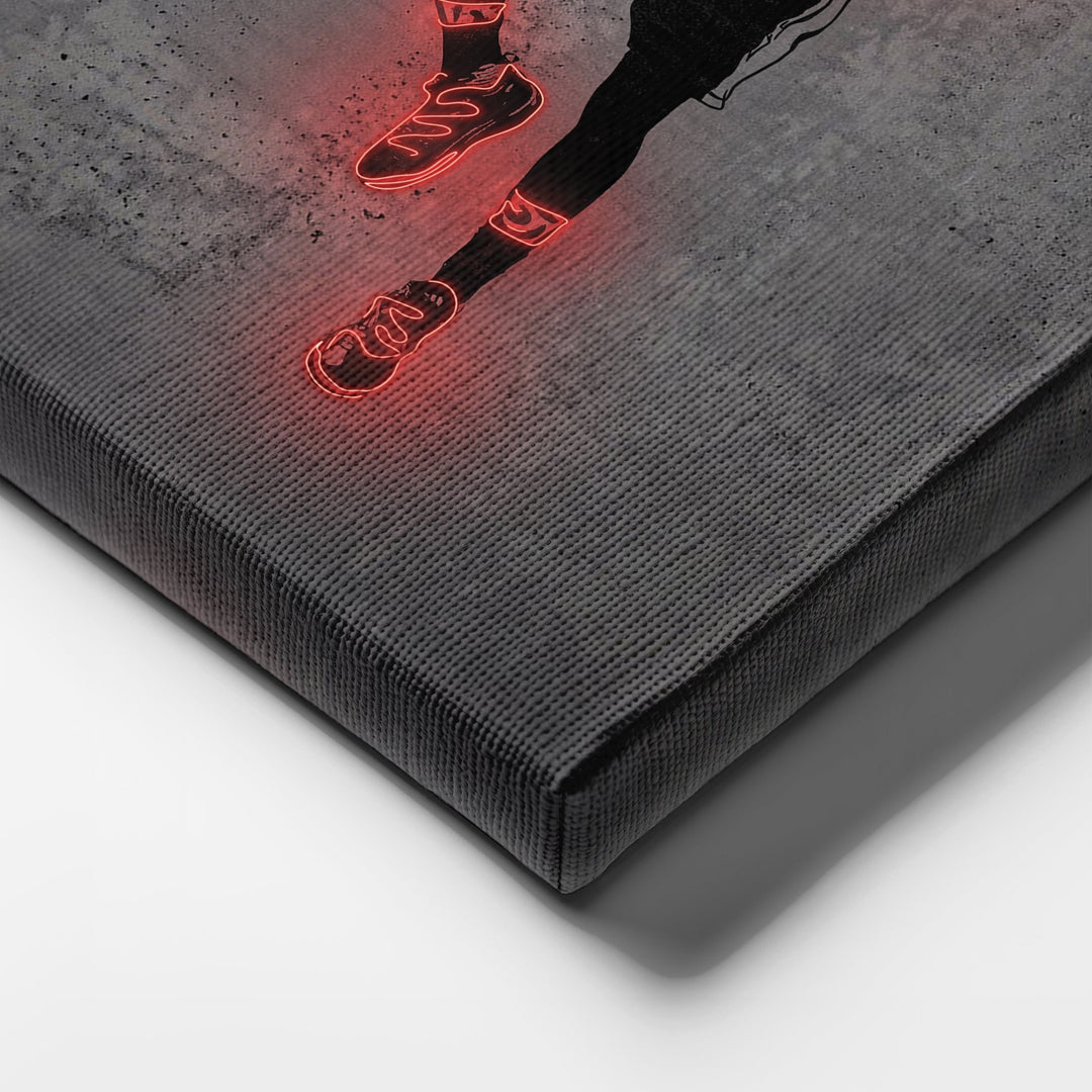 Damian Lillard Neon Canvas Art | Modern Wall Decor for Blazers Fans - CanvasNeon