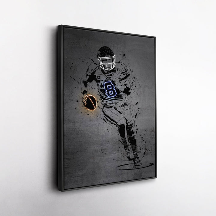 Daniel Jones Neon Canvas Art | Modern Wall Decor for Giants Fans - CanvasNeon