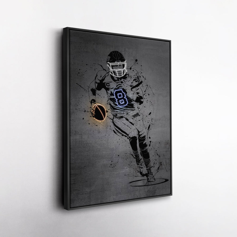 Daniel Jones Neon Canvas Art | Modern Wall Decor for Giants Fans - CanvasNeon