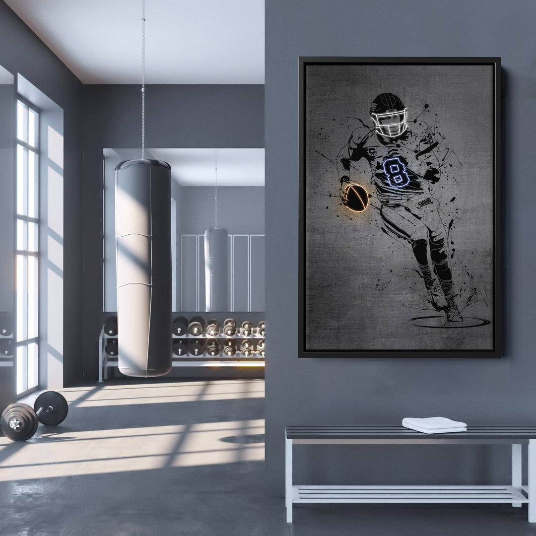 Daniel Jones Neon Canvas Art | Modern Wall Decor for Giants Fans - CanvasNeon