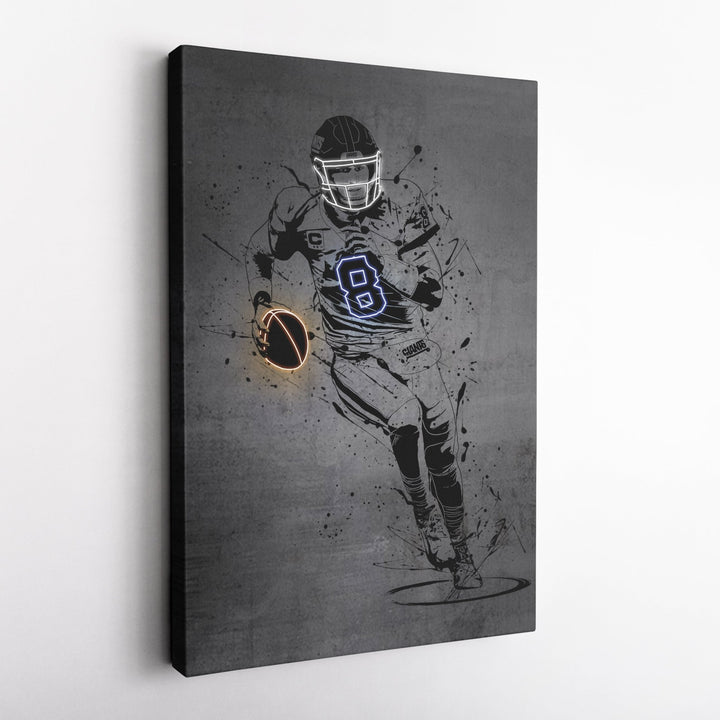 Daniel Jones Neon Canvas Art | Modern Wall Decor for Giants Fans - CanvasNeon