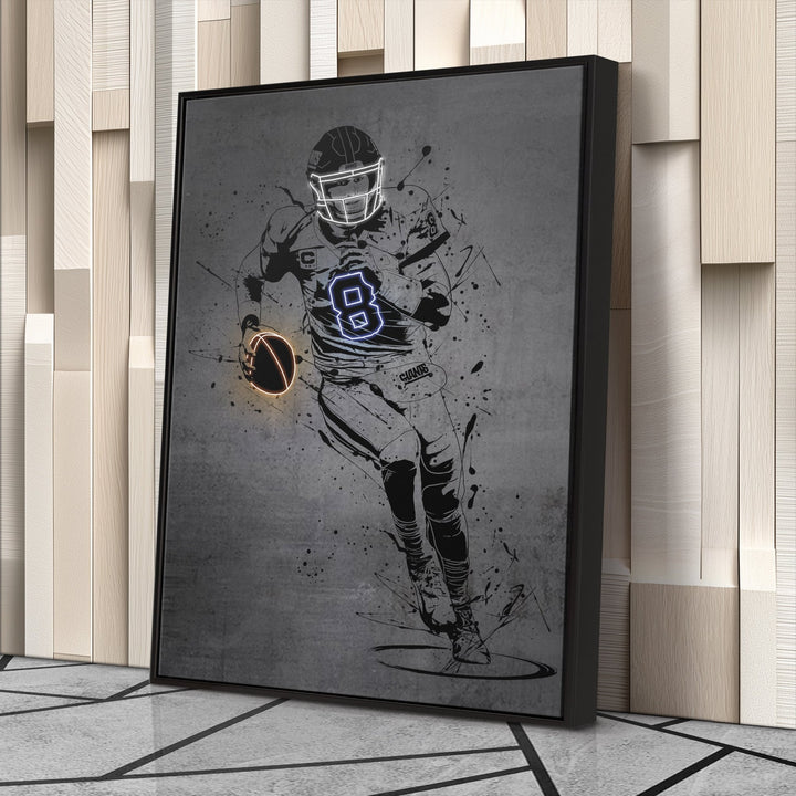 Daniel Jones Neon Canvas Art | Modern Wall Decor for Giants Fans - CanvasNeon