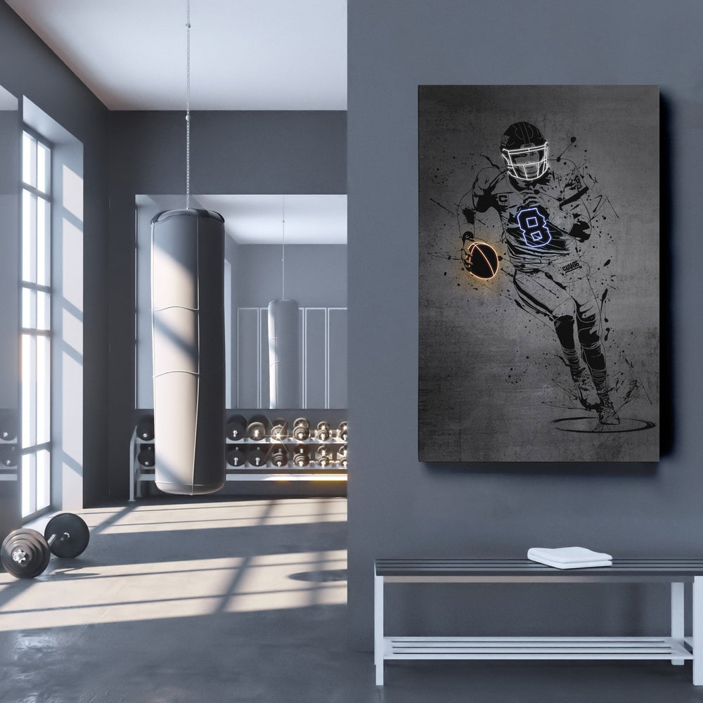 Daniel Jones Neon Canvas Art | Modern Wall Decor for Giants Fans - CanvasNeon