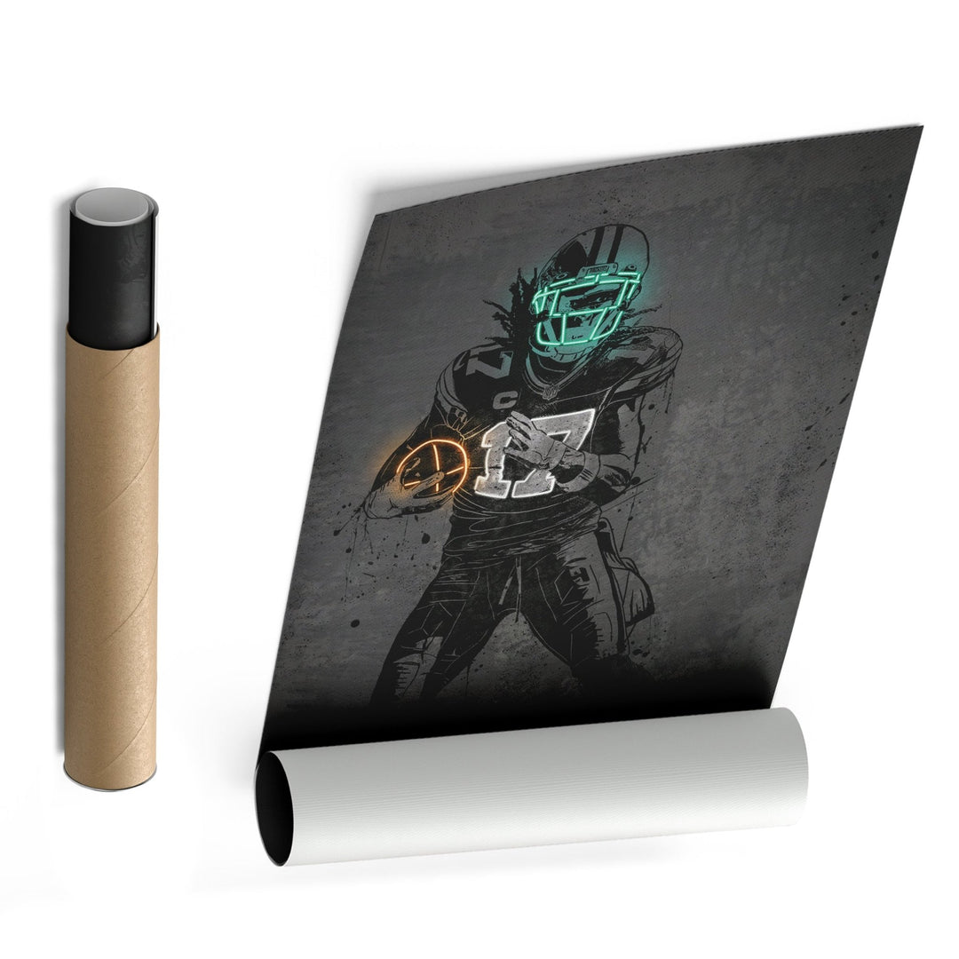 Davante Adams Neon Canvas Art | Modern Wall Decor for Packers Fans - CanvasNeon