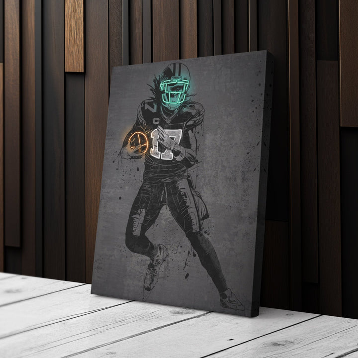 Davante Adams Neon Canvas Art | Modern Wall Decor for Packers Fans - CanvasNeon