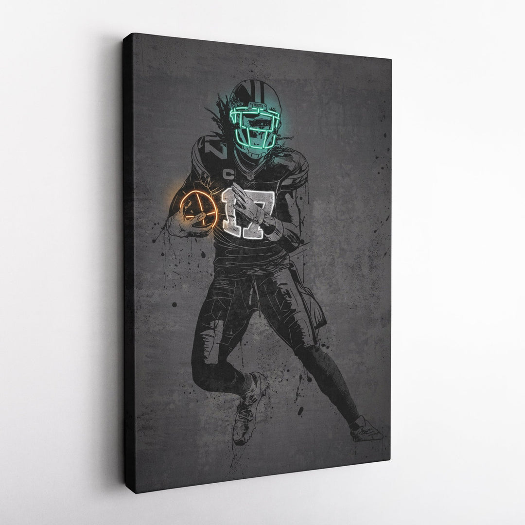 Davante Adams Neon Canvas Art | Modern Wall Decor for Packers Fans - CanvasNeon