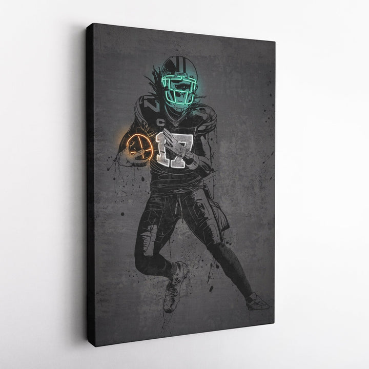Davante Adams Neon Canvas Art | Modern Wall Decor for Packers Fans - CanvasNeon