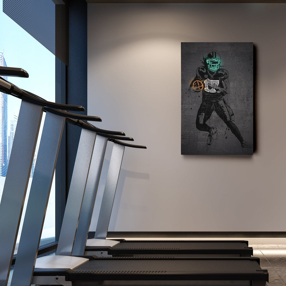 Davante Adams Neon Canvas Art | Modern Wall Decor for Packers Fans - CanvasNeon