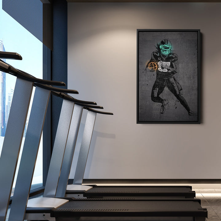 Davante Adams Neon Canvas Art | Modern Wall Decor for Packers Fans - CanvasNeon