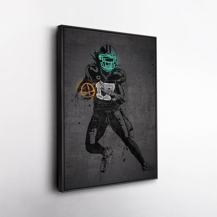 Davante Adams Neon Canvas Art | Modern Wall Decor for Packers Fans - CanvasNeon
