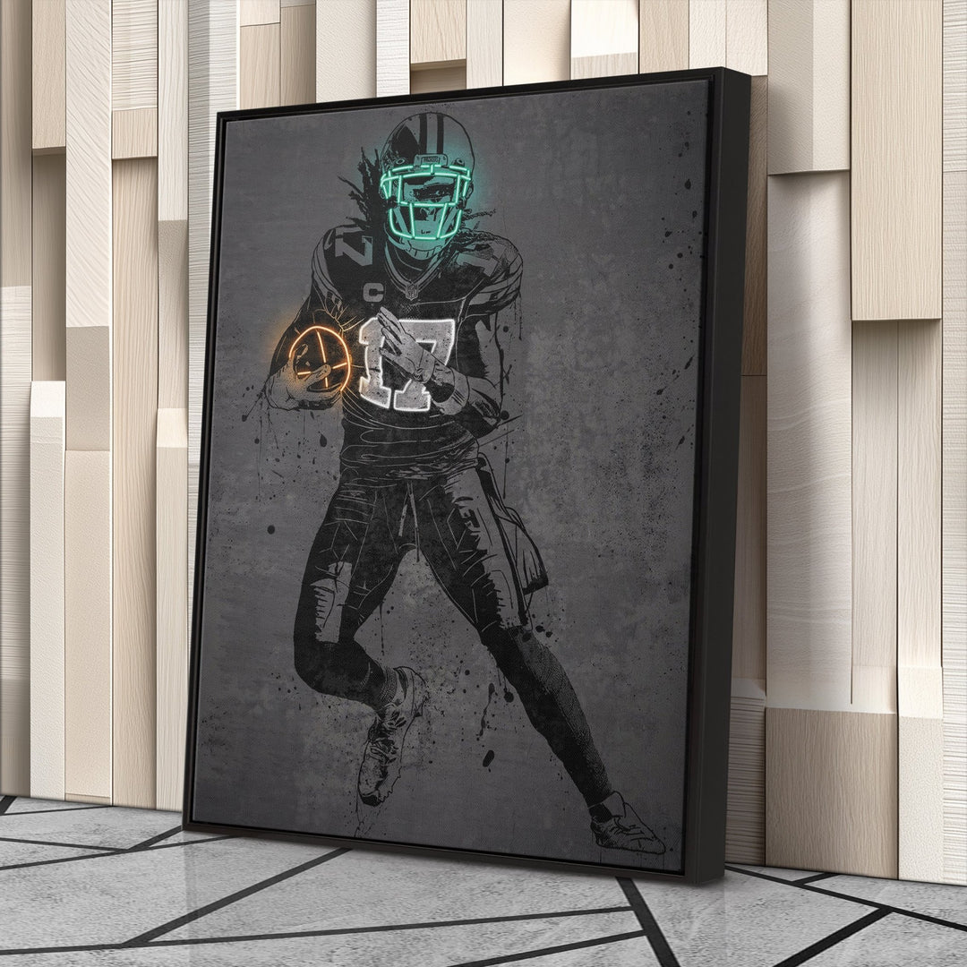 Davante Adams Neon Canvas Art | Modern Wall Decor for Packers Fans - CanvasNeon