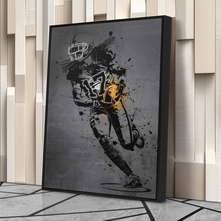 Davante Adams Neon Canvas Art | Modern Wall Decor for Raiders Fans - CanvasNeon