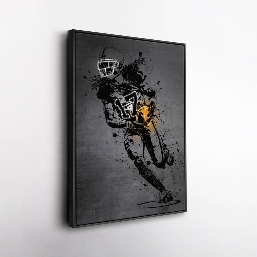 Davante Adams Neon Canvas Art | Modern Wall Decor for Raiders Fans - CanvasNeon