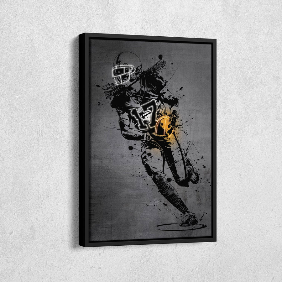 Davante Adams Neon Canvas Art | Modern Wall Decor for Raiders Fans - CanvasNeon