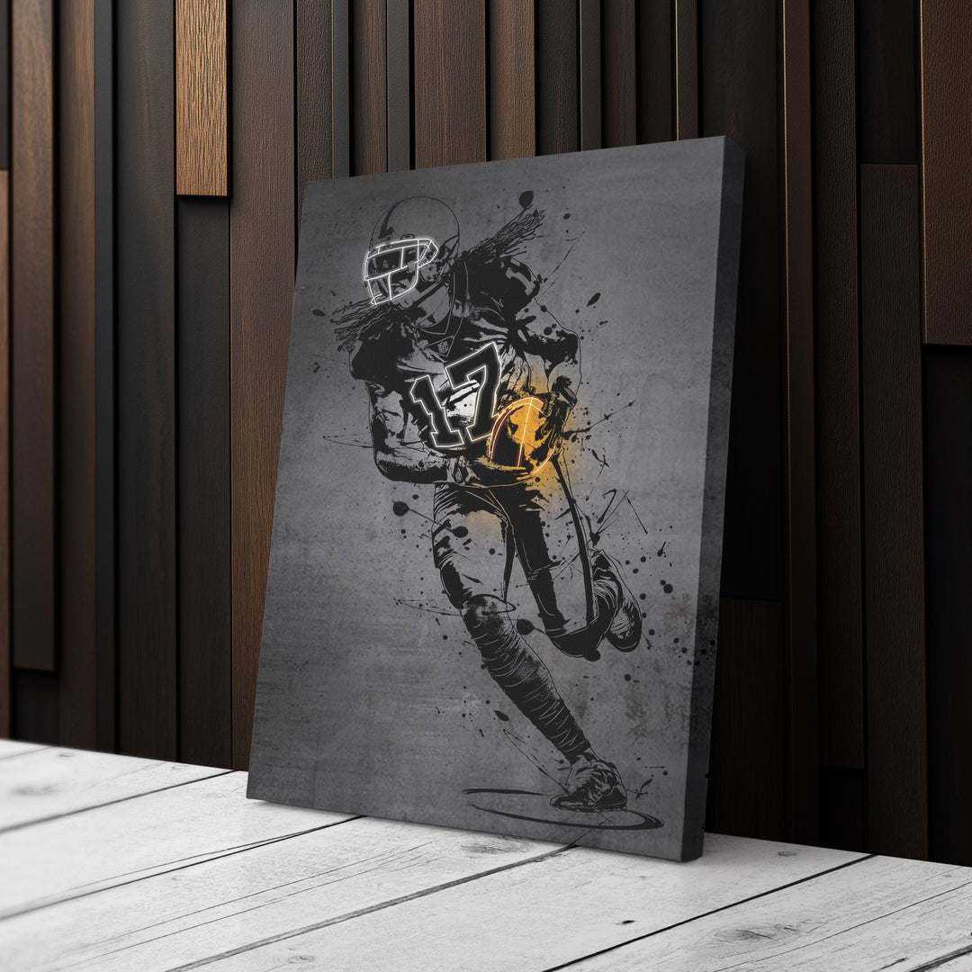Davante Adams Neon Canvas Art | Modern Wall Decor for Raiders Fans - CanvasNeon