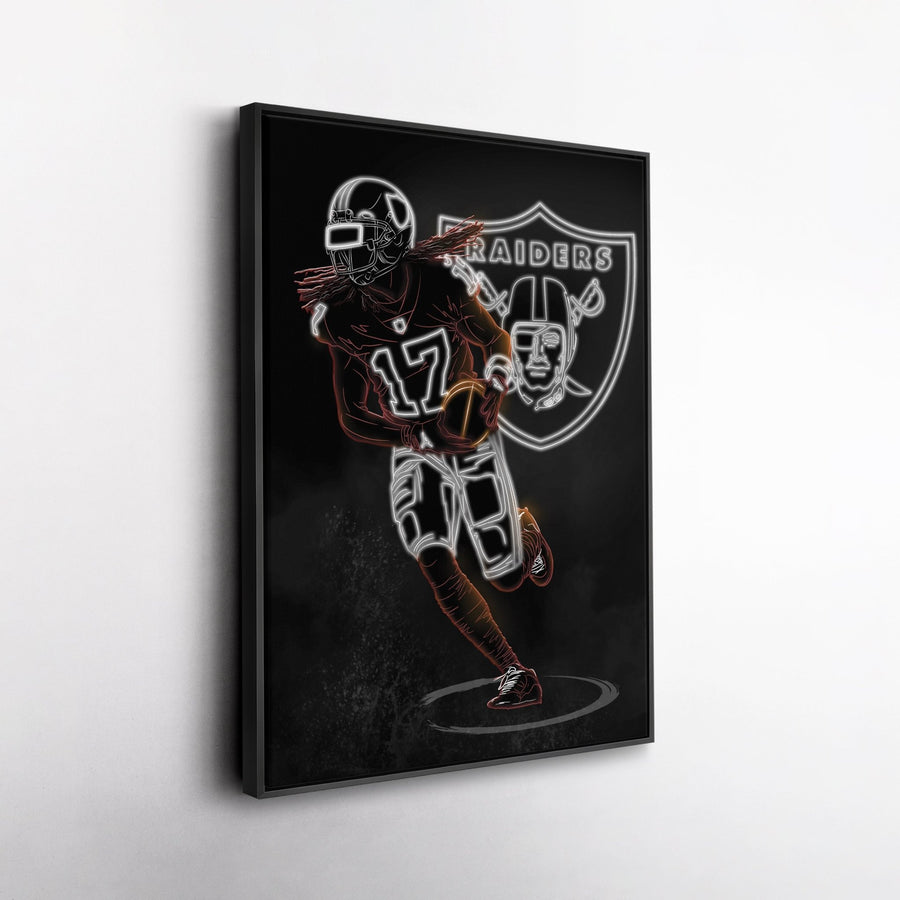 Davante Adams Neon Canvas Art | Raiders Wall Decor - CanvasNeon