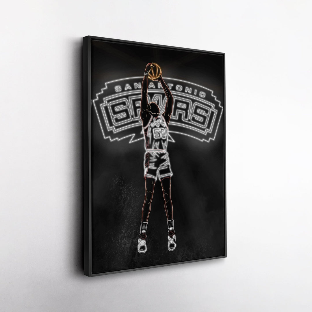 David Robinson Neon Canvas Art | Spurs Wall Decor - CanvasNeon