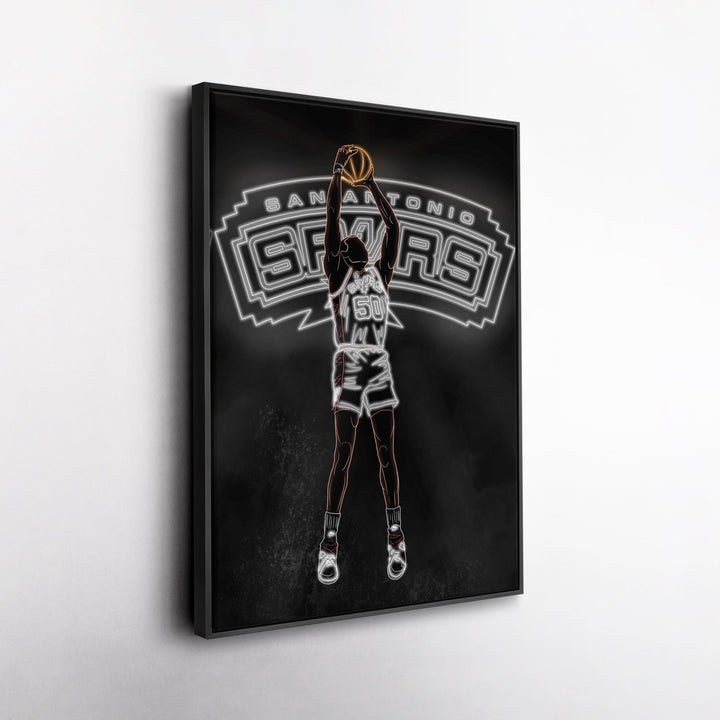 David Robinson Neon Canvas Art | Spurs Wall Decor - CanvasNeon