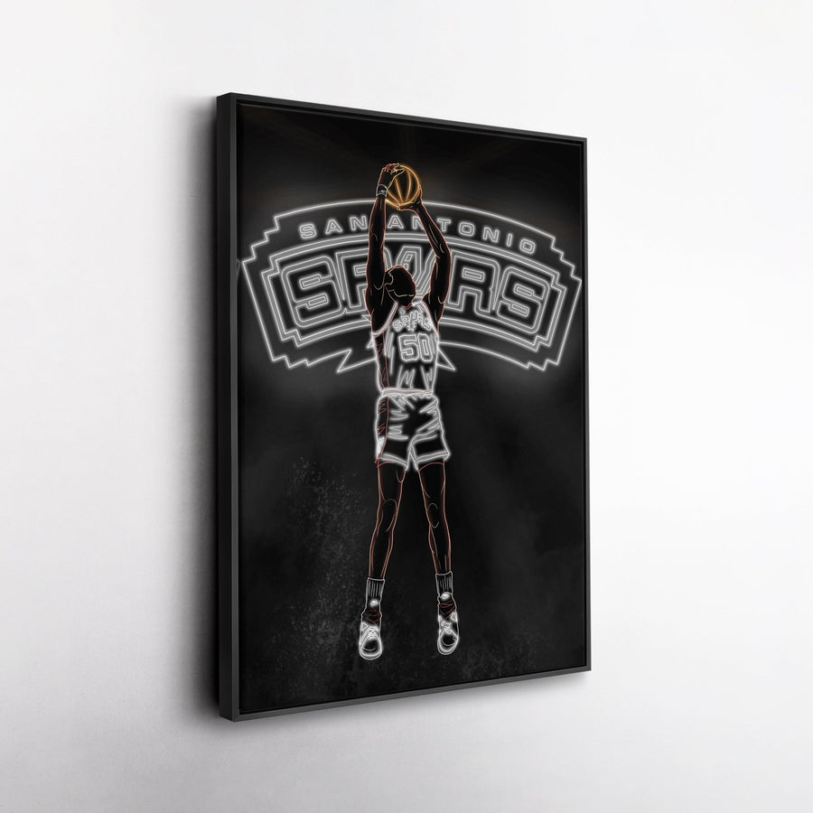 David Robinson Neon Canvas Art | Spurs Wall Decor - CanvasNeon
