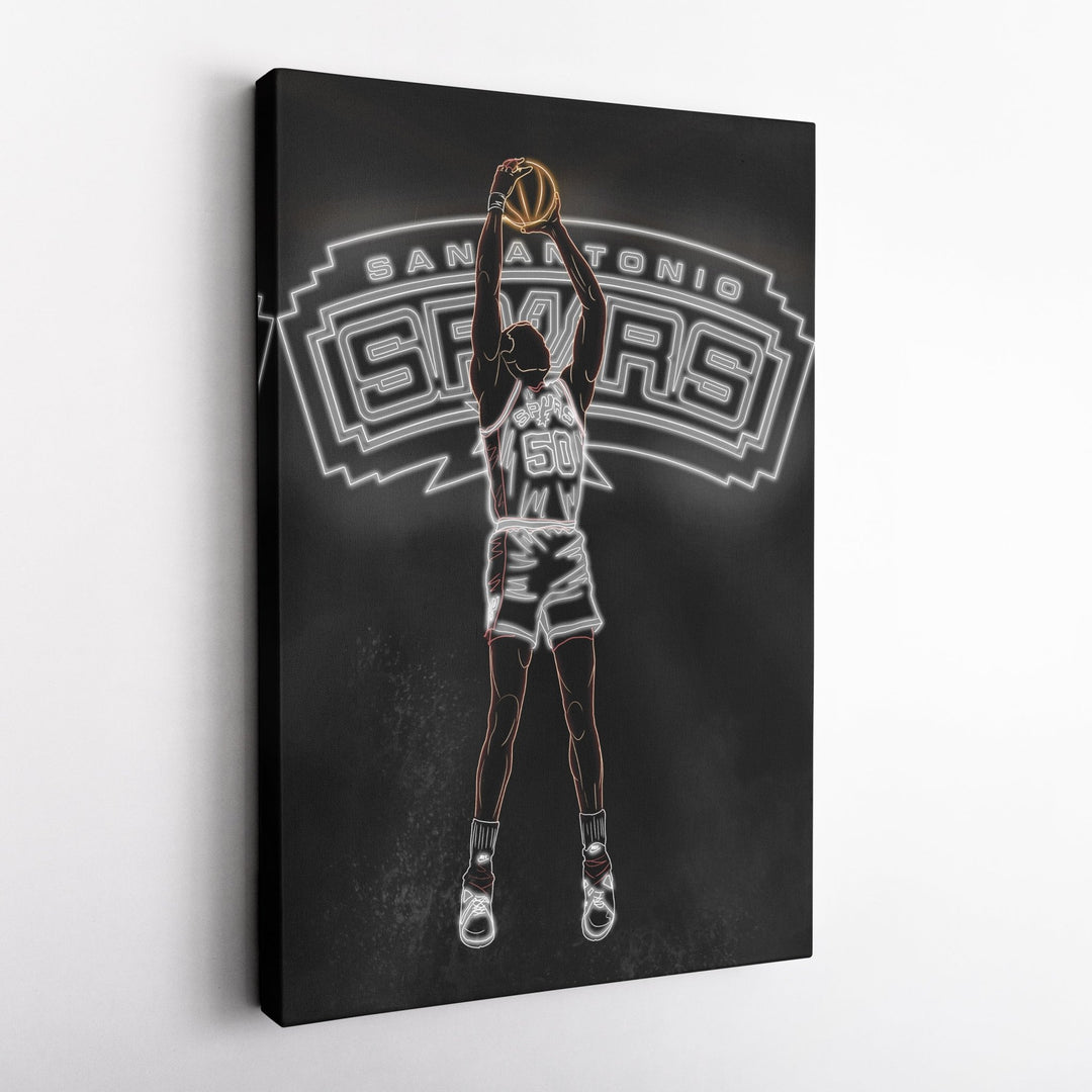 David Robinson Neon Canvas Art | Spurs Wall Decor - CanvasNeon