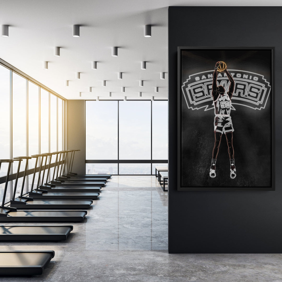 David Robinson Neon Canvas Art | Spurs Wall Decor - CanvasNeon
