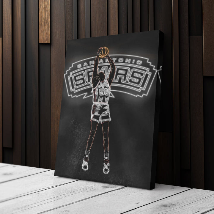 David Robinson Neon Canvas Art | Spurs Wall Decor - CanvasNeon