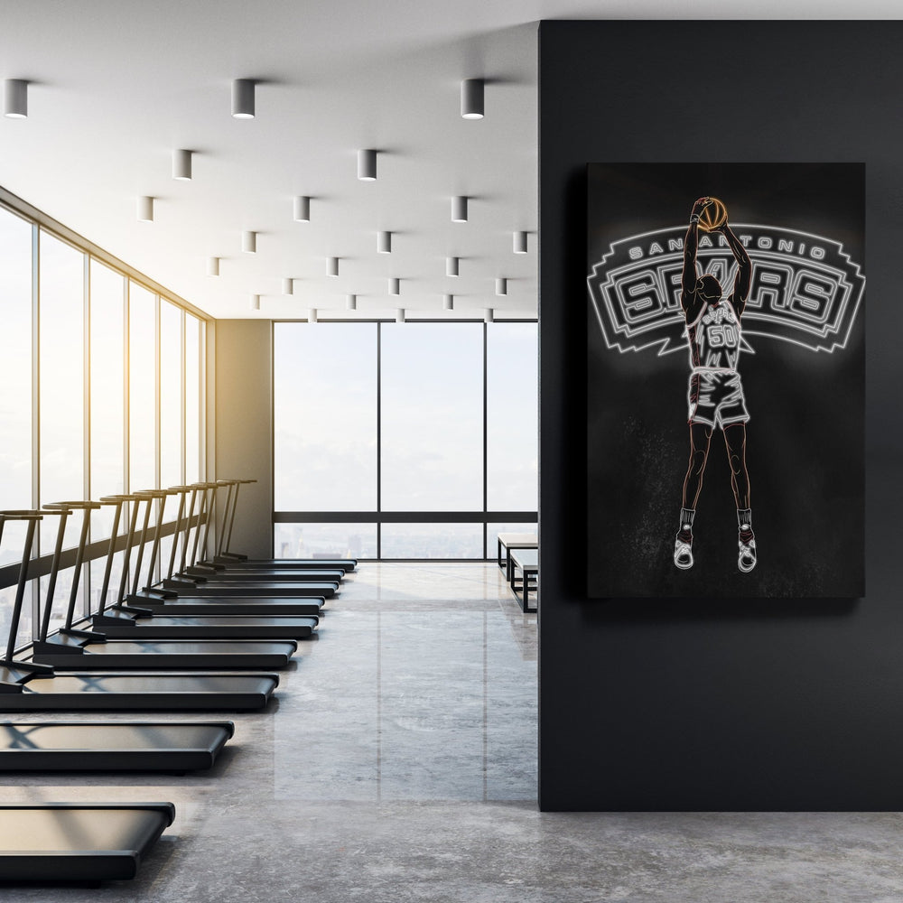 David Robinson Neon Canvas Art | Spurs Wall Decor - CanvasNeon