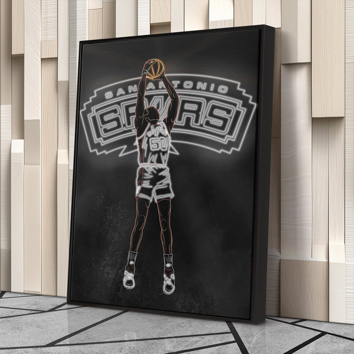 David Robinson Neon Canvas Art | Spurs Wall Decor - CanvasNeon