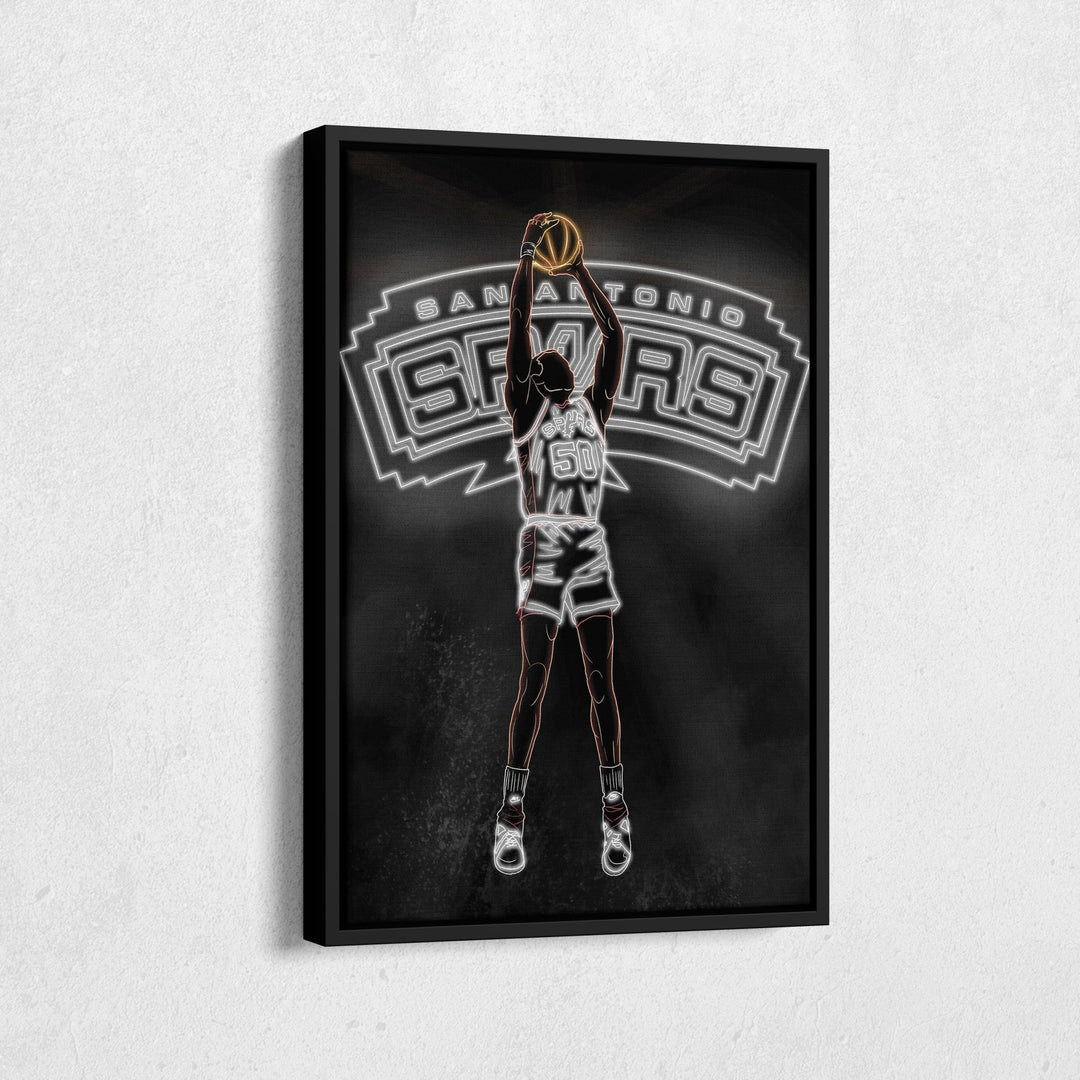 David Robinson Neon Canvas Art | Spurs Wall Decor - CanvasNeon