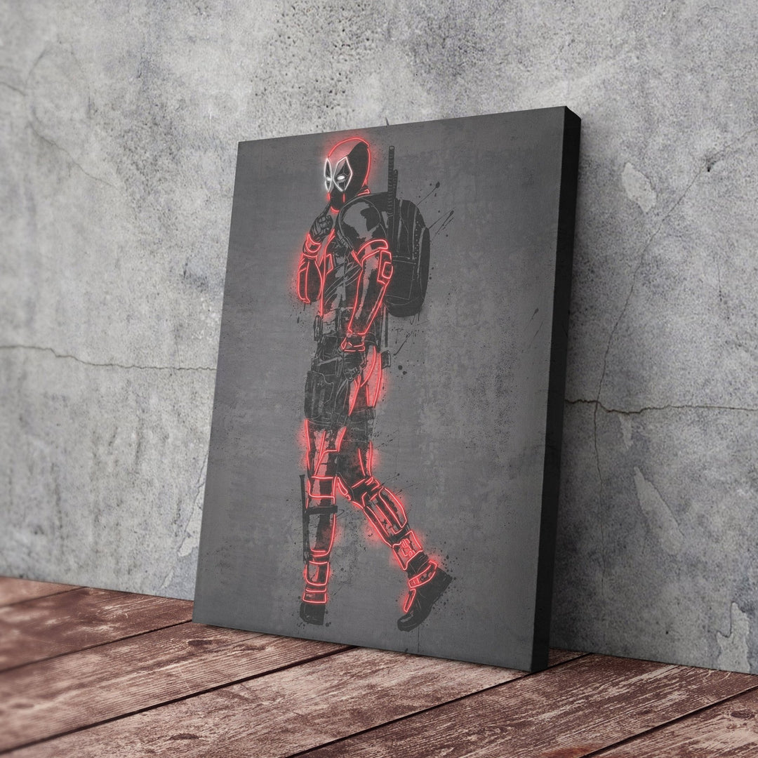 Deadpool Canvas | Marvel Neon Wall Art - CanvasNeon