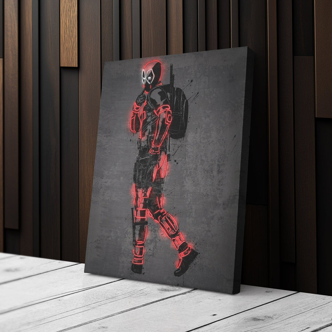 Deadpool Canvas | Marvel Neon Wall Art - CanvasNeon
