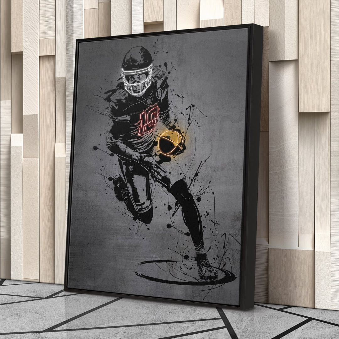 DeAndre Hopkins Neon Canvas Art | Modern Wall Decor for Cardinals Fans - CanvasNeon