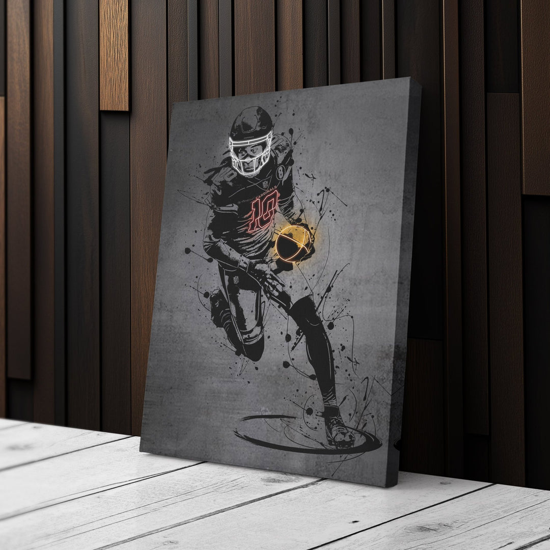 DeAndre Hopkins Neon Canvas Art | Modern Wall Decor for Cardinals Fans - CanvasNeon